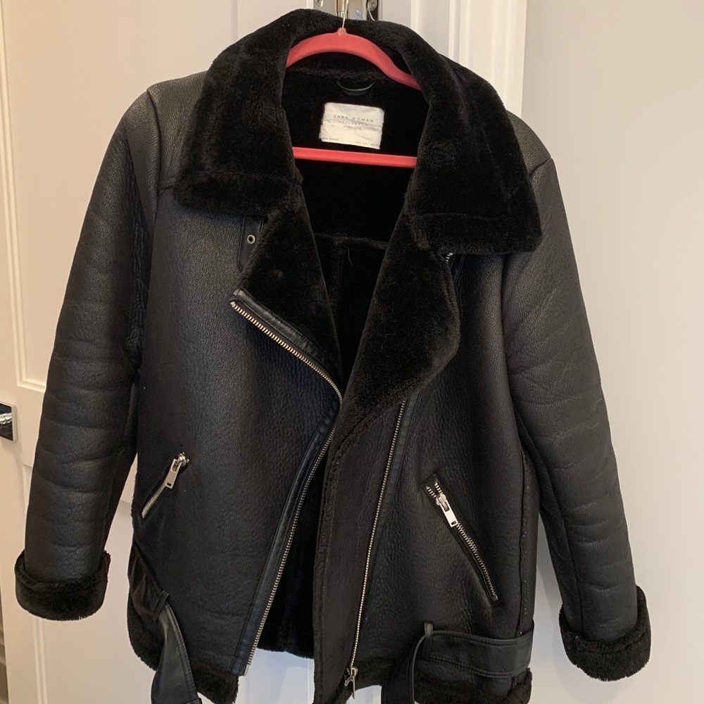 Zara faux leather moto jacket
